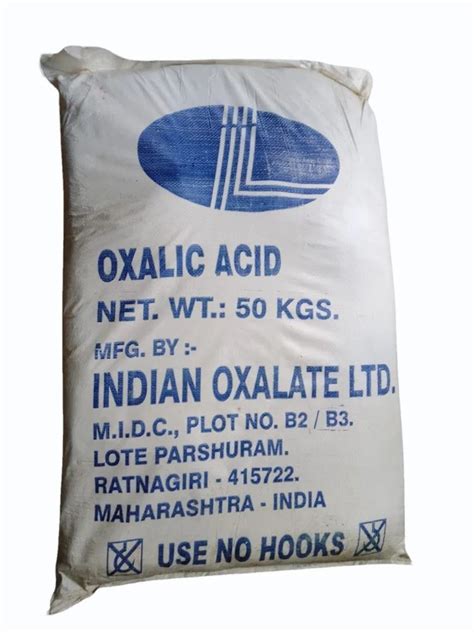 Indian Oxalate Grade Standard Technical Grade Oxalic Acid Powder