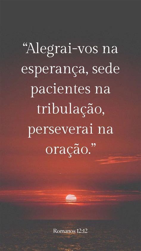 Alegrai vos na esperança sede pacientes na tribulação perseverai