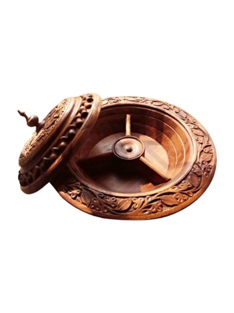 Handicrafts Wooden Dry Fruit Box Food Storage Chiniot Wood Carvings