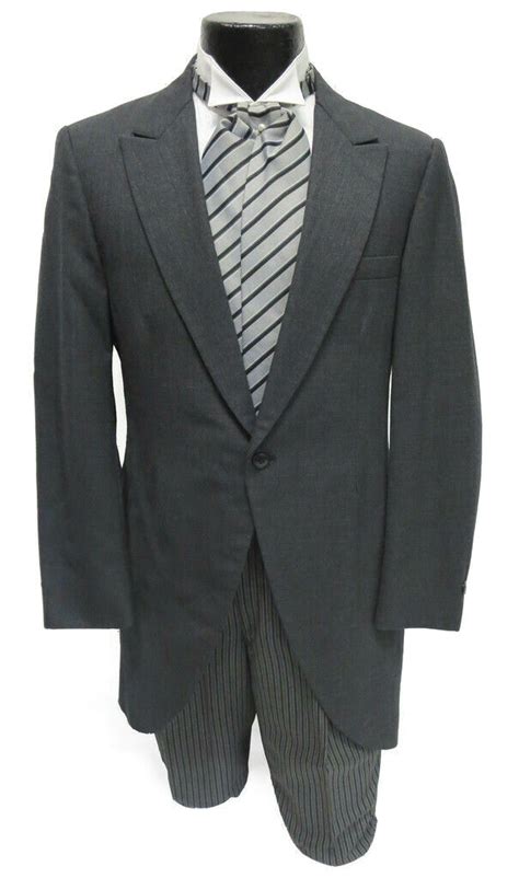 Men S Gray Cutaway Coat Frock Long Tails Morning Dres Gem