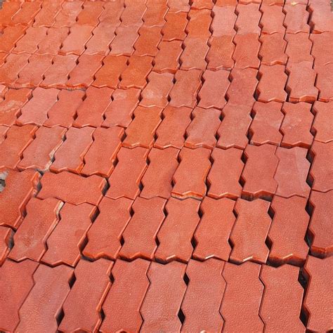 Red Zigzag Interlocking Concrete Paver Block For Pavement Thickness