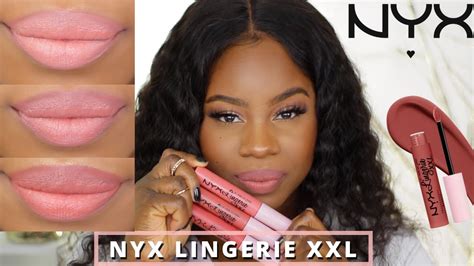 Nyx Lingerie Xxl Matte Liquid Lipstick Swatches Review Brown Skin