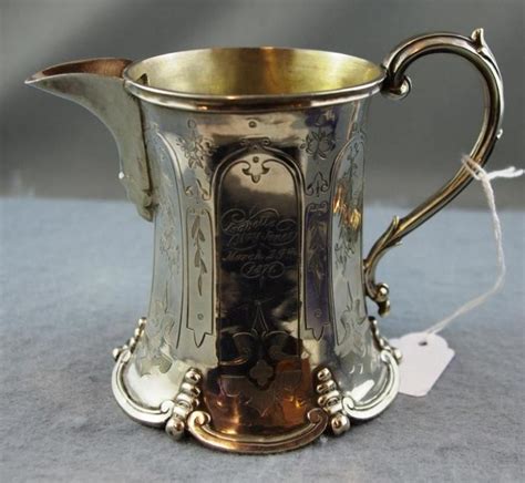 1856 London Hallmarked Sterling Silver Christening Mugjug Flatware