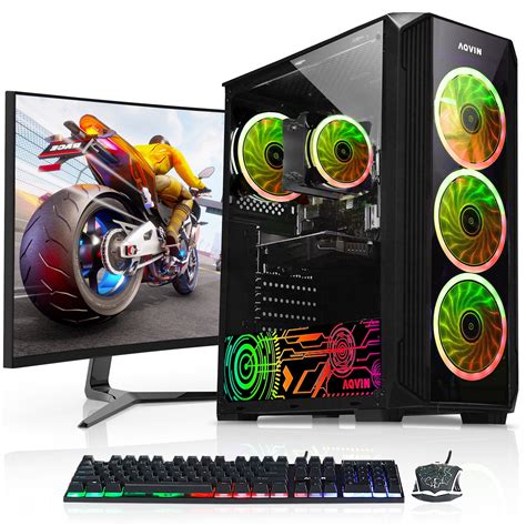 Gaming Pc Aqvin Zforce Desktop Computer Tower Intel Core I7 32gb Ddr4 Ram 1tb Ssd Storage 24