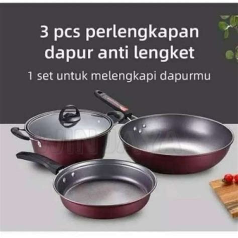 Promo PANCI TEFLON SET DEP WOK PAN FRY PAN BOIL PAN Diskon 23 Di