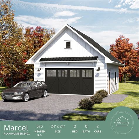 24'x24' Garage Plans 2-car Garage Plan Detached Garage Floorplan Garage ...