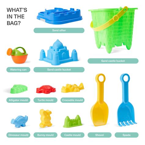 13 Pack Kids Sand Beach Toys Set Sandcastle Moulds Bucket Spades