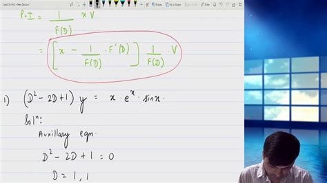 6 Engineering Mathematics Linear Differential Equation Particular Integral Case 5 Part 1 X