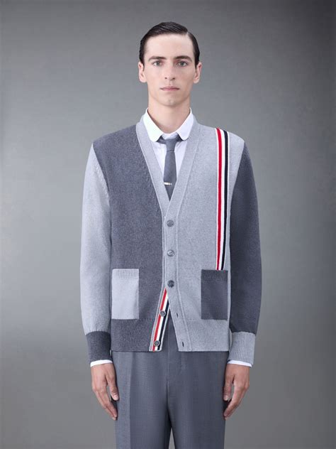 Funmix Cotton Relaxed V Neck Cardigan Thom Browne