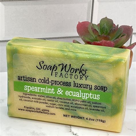 Spearmint And Eucalyptus Handmade Vegan Soap Soapworks Factory