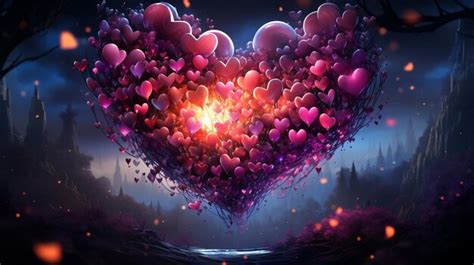 Premium Photo Photo Wonderful Love Tree With Flying Hearts