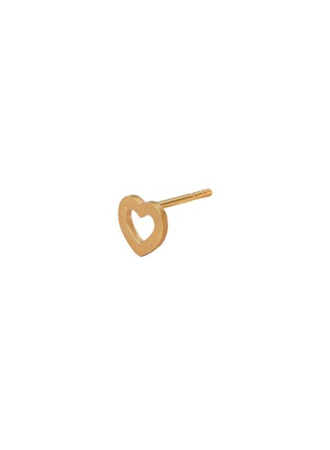 Stine A Petit Open Love Heart Earring Gold Liefste Fashion