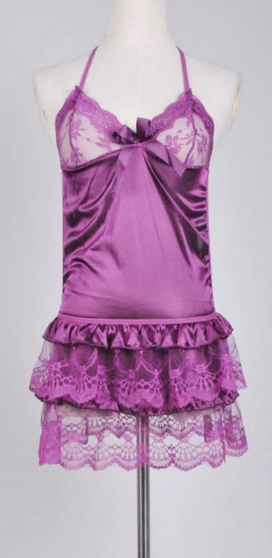 FASHION CARE 2U L637 2 Sexy Purple Babydoll Lingerie Sleepwear