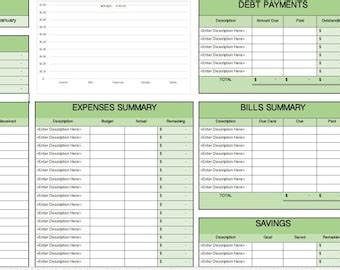 Budget Template - Etsy