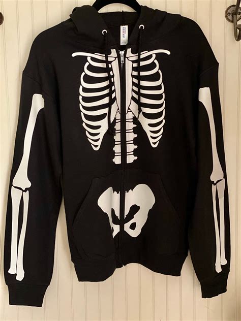 Halloween Skeleton Glow-in-dark Zip-up Sweatshirt/hoodie - Etsy