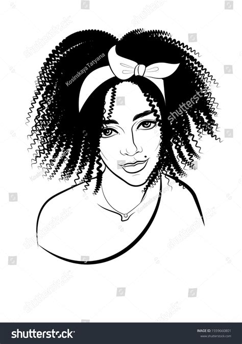 Black White Print Depicting Beautiful Girl Stock Vector Royalty Free 1559660801 Shutterstock