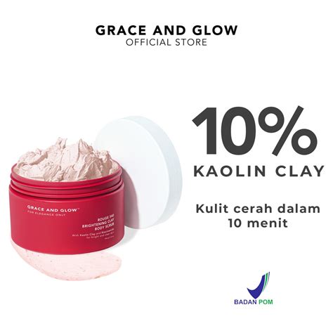 Jual Grace And Glow Rouge 540 Brightening Clay Body Scrub 220 Gram