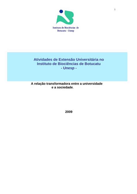 Pdf Atividades De Extens O Universit Ria No Instituto De