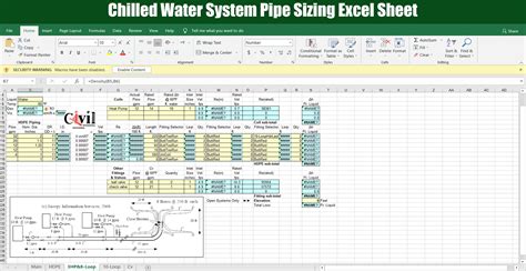 Chilled Water System Pipe Sizing Excel Sheet Engineering Discoveries