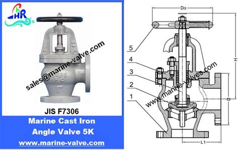 JIS F7306 5K Marine Cast Iron Angle Valve Qingdao Ronghang Marine Valve