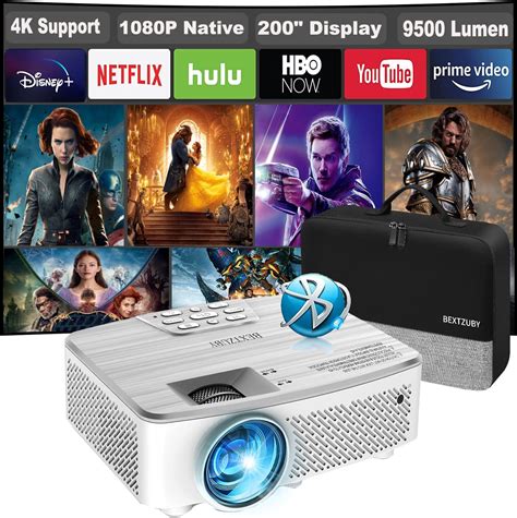 Beamer Beamer Full HD 1080P Native 9500 Lumen Bluetooth Beamer