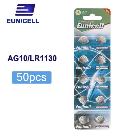 50Pcs AG10 G10A SR1130 LR1130 390A D189 LR54 Alkaline Battery Button