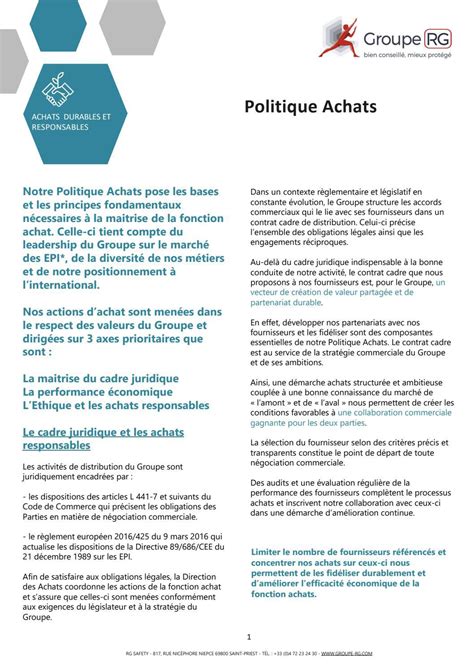 Politique Achats Groupe Rg By Groupe Rg Issuu