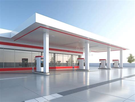 Modern Gas Station Architecture Stock Image - Image of service ...