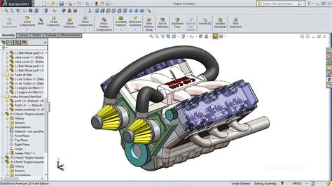 Car Engine Solidworks 3d Cad Model Grabcad Solidworks Tutorial