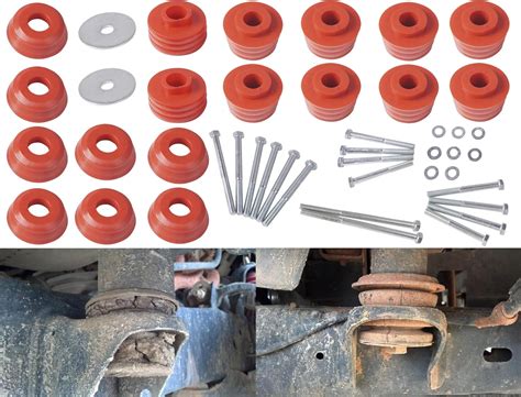 Amazon MIKODA KF04060BK Polyurethane Body Mount Bushings Kit Red