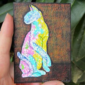 Peaceofpi Studio Siamese Cat Silhouette Aceo Painting