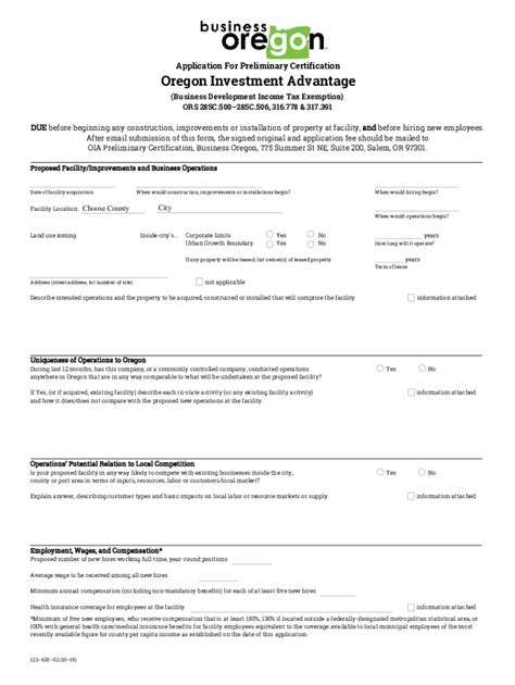 Fillable Online OIA Preliminary Certifcation Application Form Fax Email