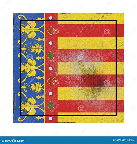 Old Valencian Community Flag Stock Illustration - Illustration of ...