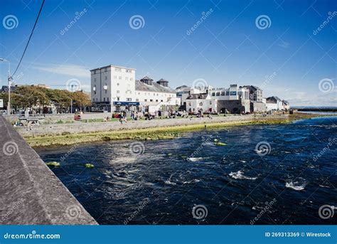 View of Wolfe Tone Bridge To Corrib River in Galway. Editorial Stock ...