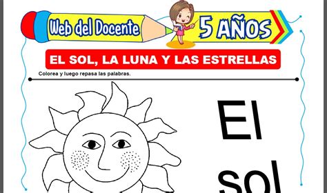 El Sol La Luna Y Las Estrellas Para Niños De 5 Años Web Del Docente