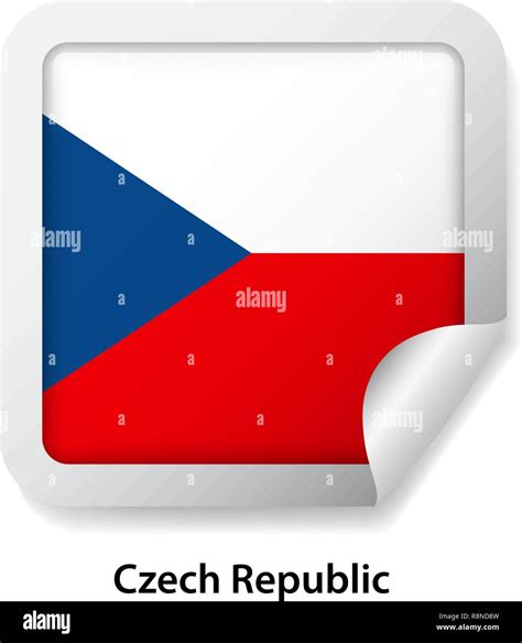 Flag Of Czech Republic Round Glossy Sticker Stock Vector Image And Art Alamy