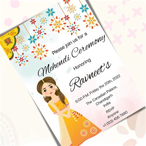 Haldi Invitation Mehndi Invitation Haldi Digital Card Haldi Etsy Canada