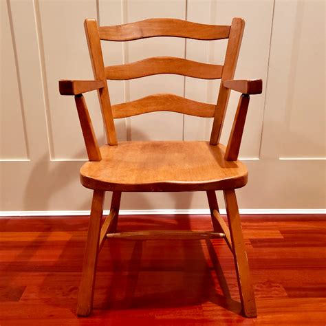 3 Vintage Vilas Solid Maple Wood Captain Chairs Only 10 Each