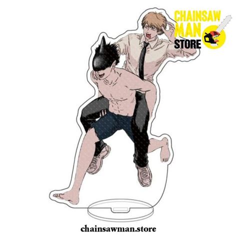 Couple Power Denji Chainsaw Man Acrylic Figure Stand Model Chainsaw