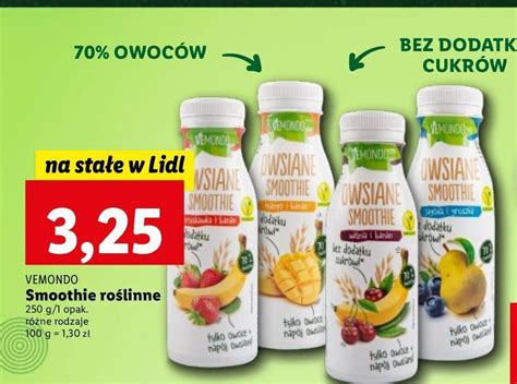 Promocja Smoothie Owsiane Jagoda Gruszka Vemondo W Lidl