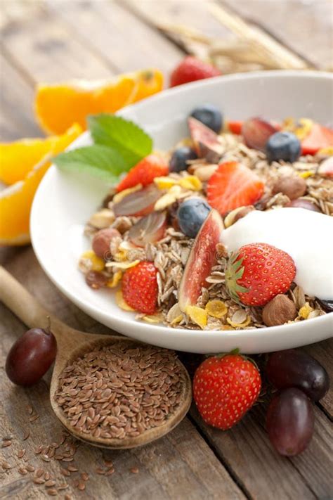 Cereal with fresh fruits stock photo. Image of dish, granola - 40493386