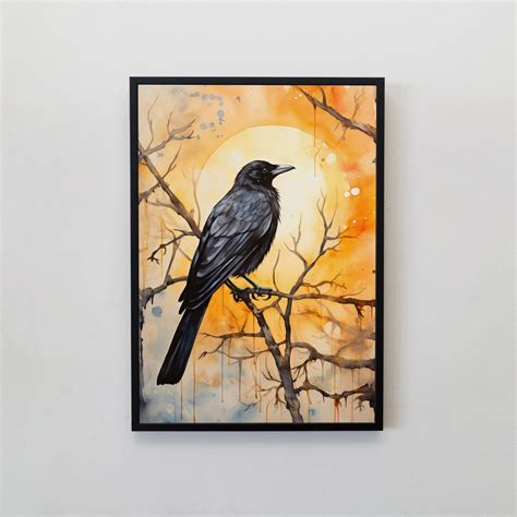 Crow Painting Crow Watercolor Painting Crow Watercolor - Etsy