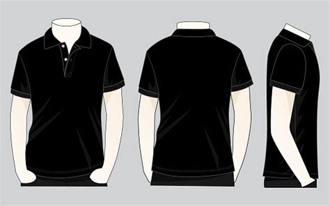 Black Polo Shirt For Template Stock Illustration - Download Image Now ...