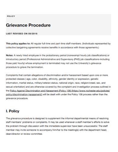 Sample Grievance Procedure