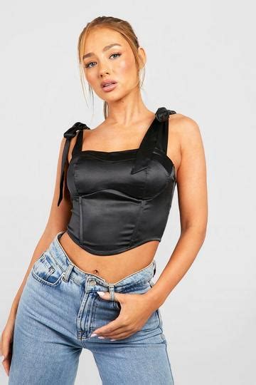 Black Corsets Black Corset Tops Boohoo Uk