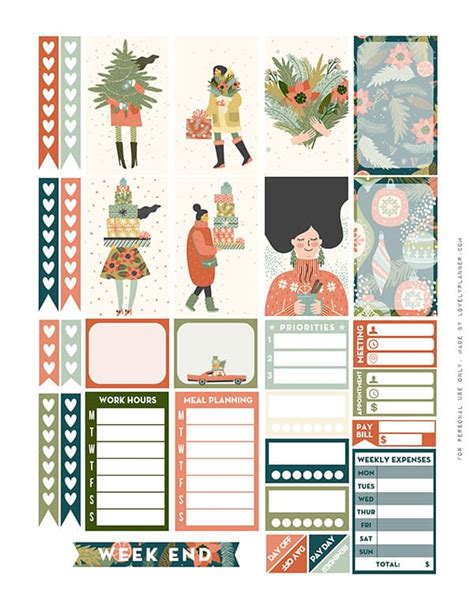 Free Printable Christmas Planner Stickers Weekly Kit Lovely Planner