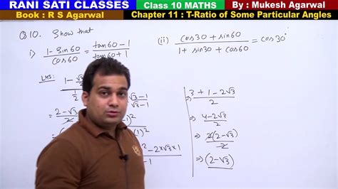 Class Maths Ex Q Trigonometric Ratio Of Some Particular