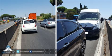 Pontina Incidente Nei Pressi Di Pomezia Chiusa Una Corsia Traffico