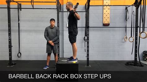 Barbell Box Step Ups Back Rack Youtube