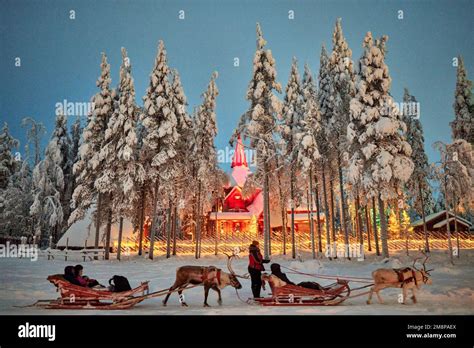 Rovaniemi, Lapland, northern Finland. modern city "official" home town of Santa Claus, Santa ...